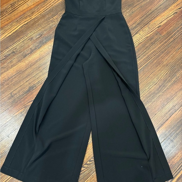 White House Black Market Strapless Split Leg Black Jumpsuit Sz 10 NWOT - Picture 11 of 11